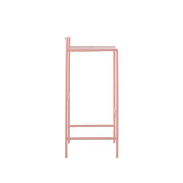 Svelte 30" Coastal Contemporary Iron Saddle-Seat Low-Back Bar Stool with Foot Rest